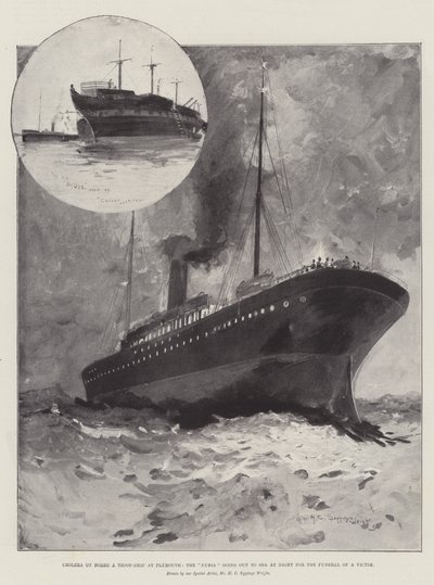 Cholera aan Boord van een Troepenschip in Plymouth, de Nubia gaat 